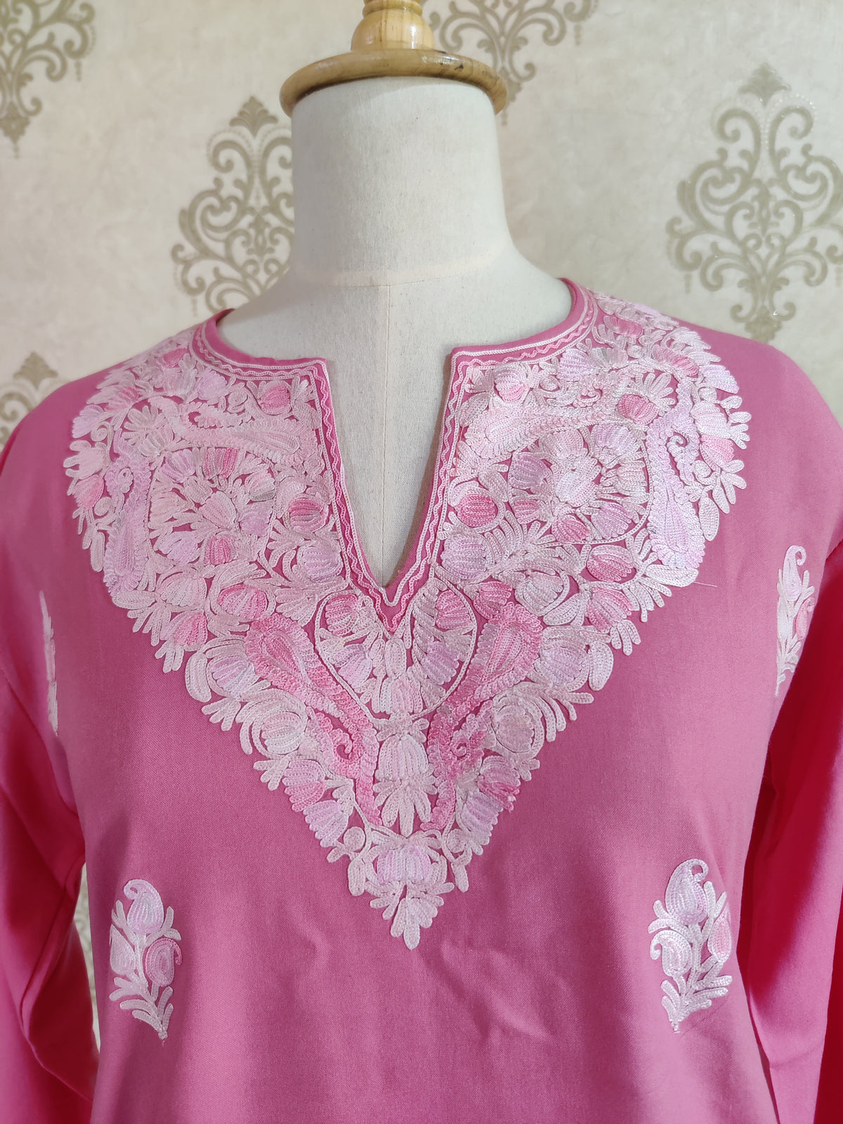 Rosy Elegance Aari Embroidered Kurti