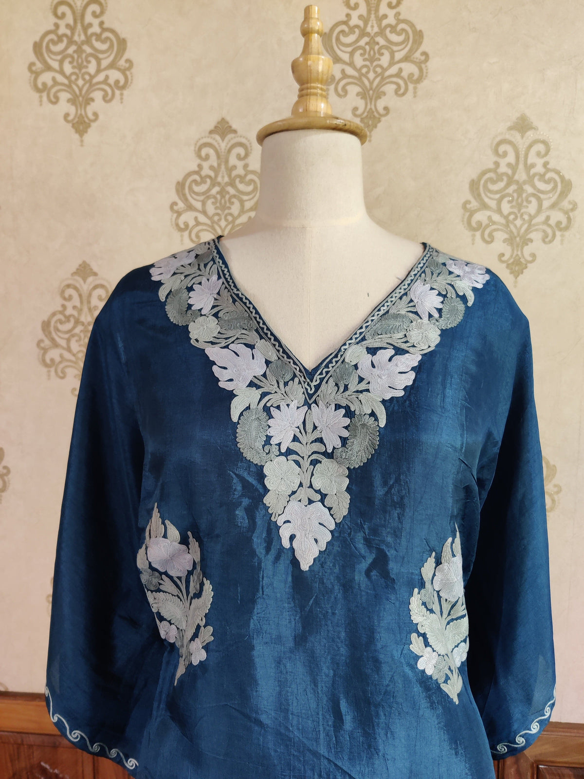 Oceanic Elegance Aari Embroidered Kaftan
