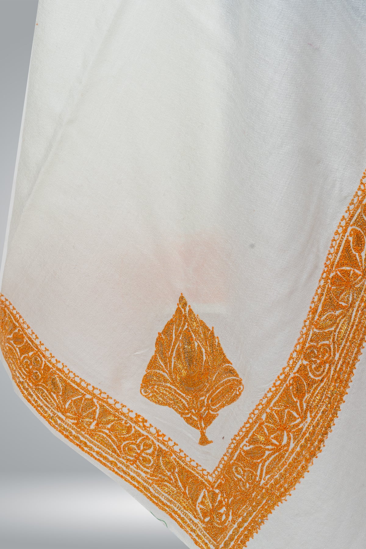 Tilla-Embroidered Fine Merino Wool Shawl