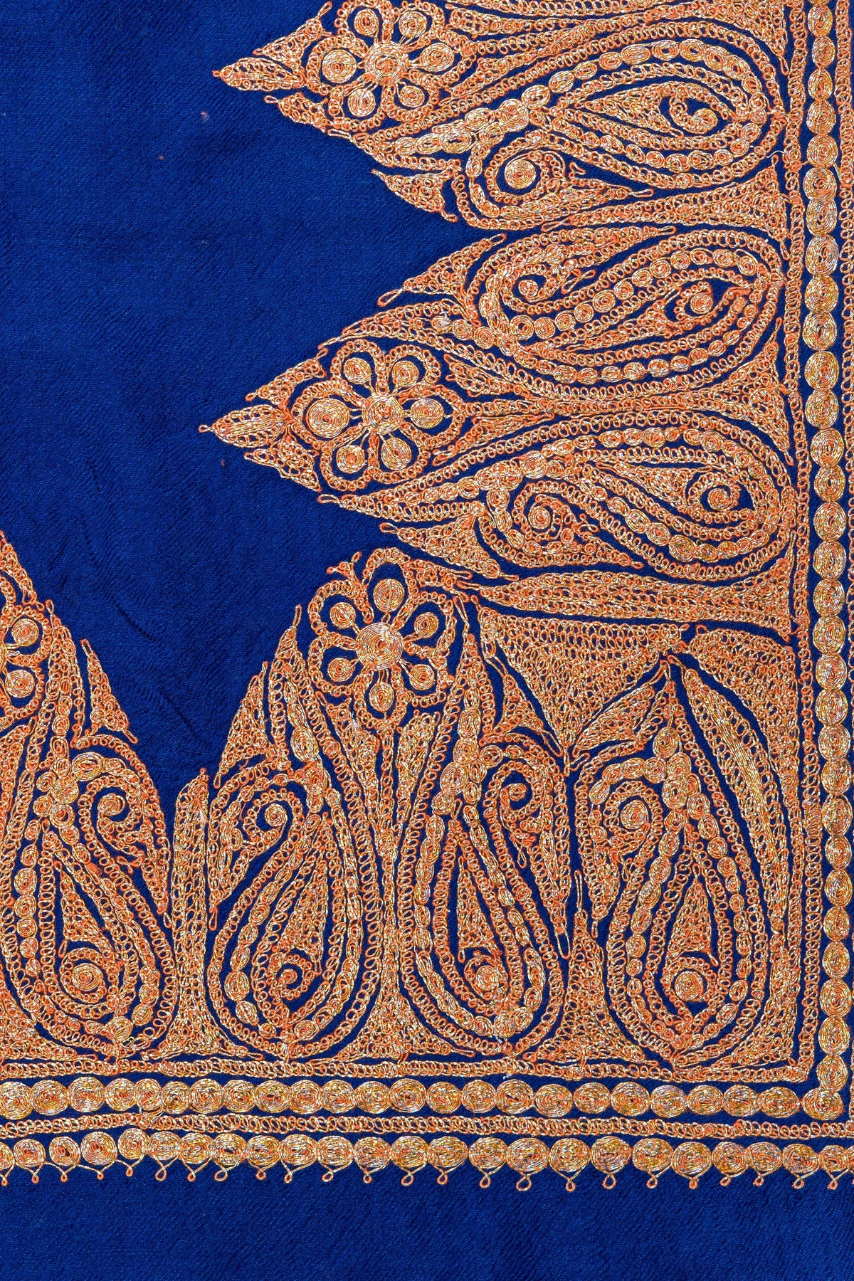Paisley-Embroidered Fine Merino Wool Shawl