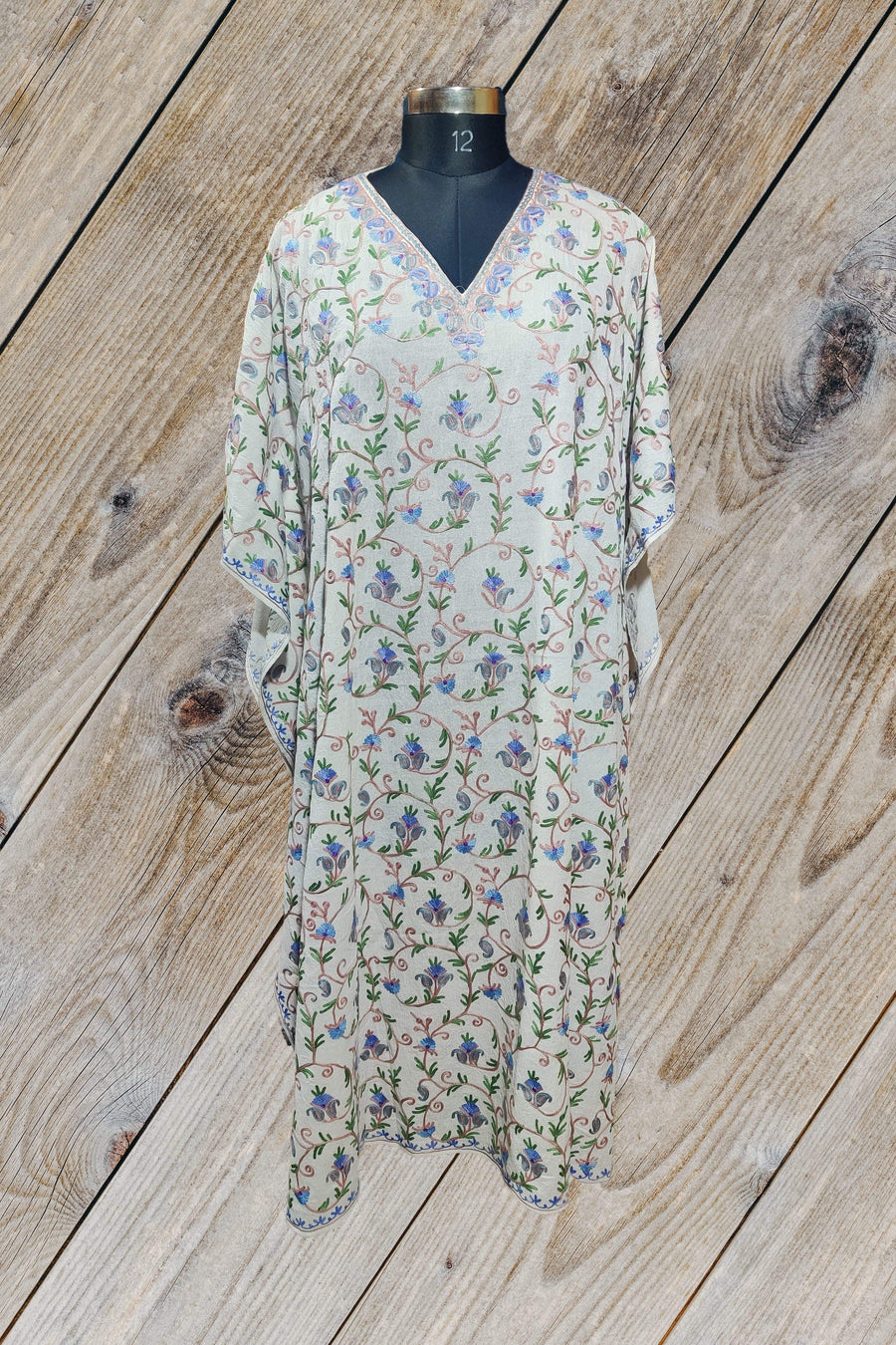 Kashmir Thread kaftan Long Kashmiri Floral Kaftan