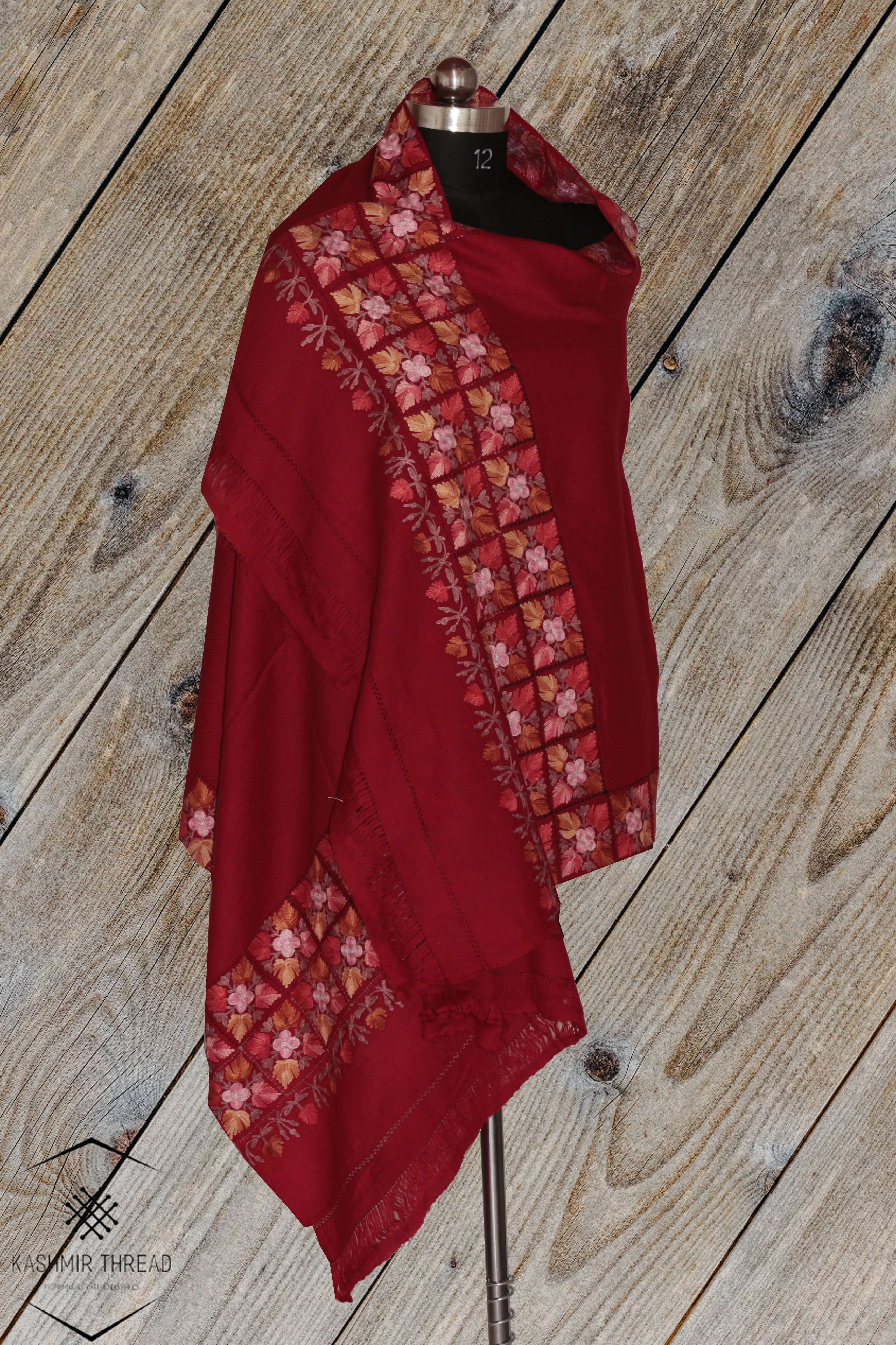 Cutwork Kashmiri Woolen Stole Online at a Reasonable Price Kashmir