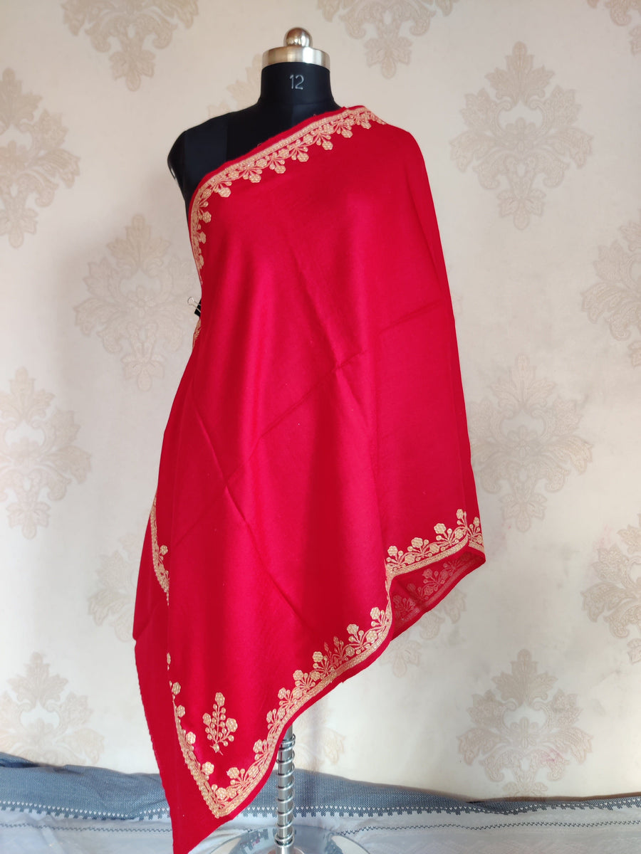 Pure Woolen Kashmiri Embroidery Stole with Tilla Embroidery Kashmiri Stoles KashmKari