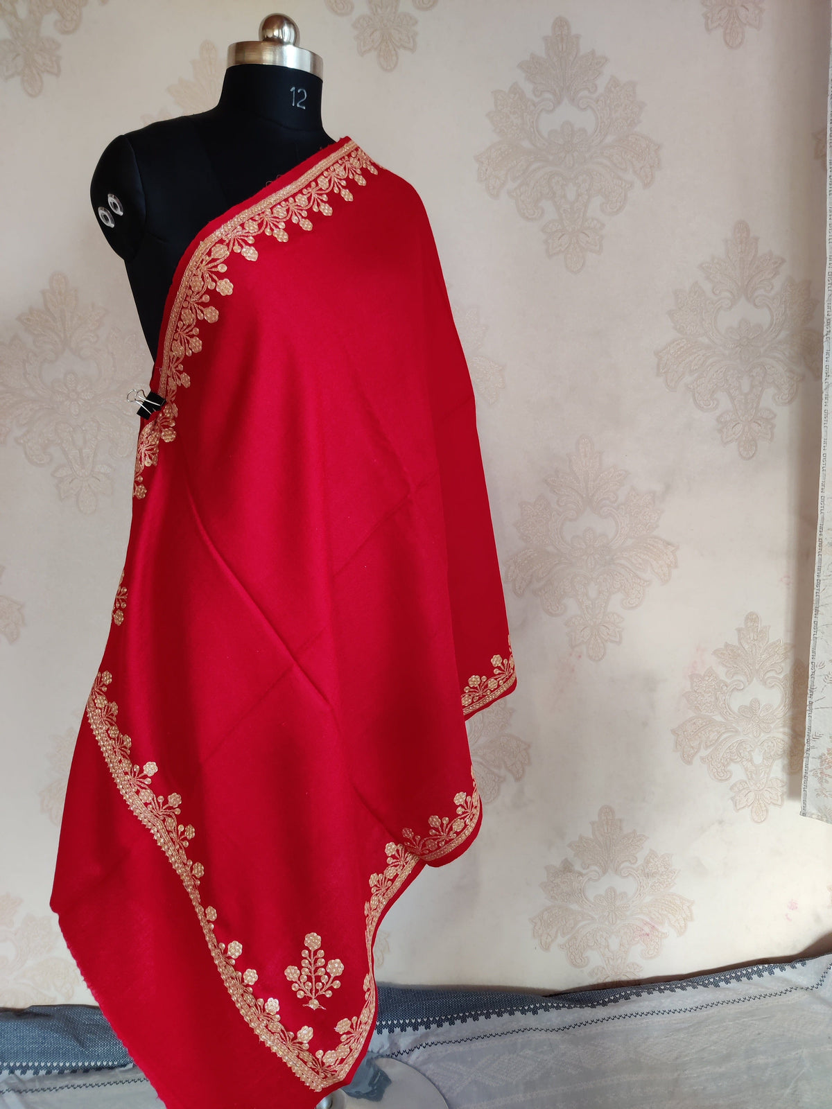 Pure Woolen Kashmiri Embroidery Stole with Tilla Embroidery Kashmiri Stoles KashmKari
