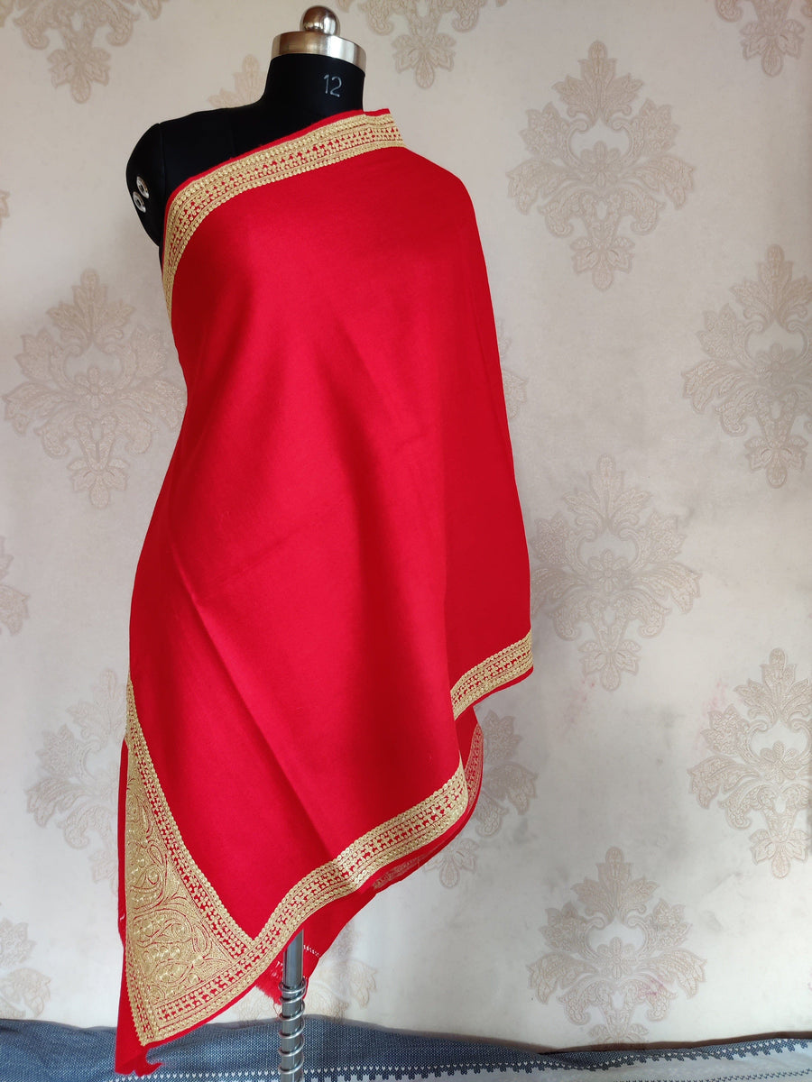Pure Woolen Kashmiri Embroidery Stole with Tilla Embroidery Kashmiri Stoles KashmKari