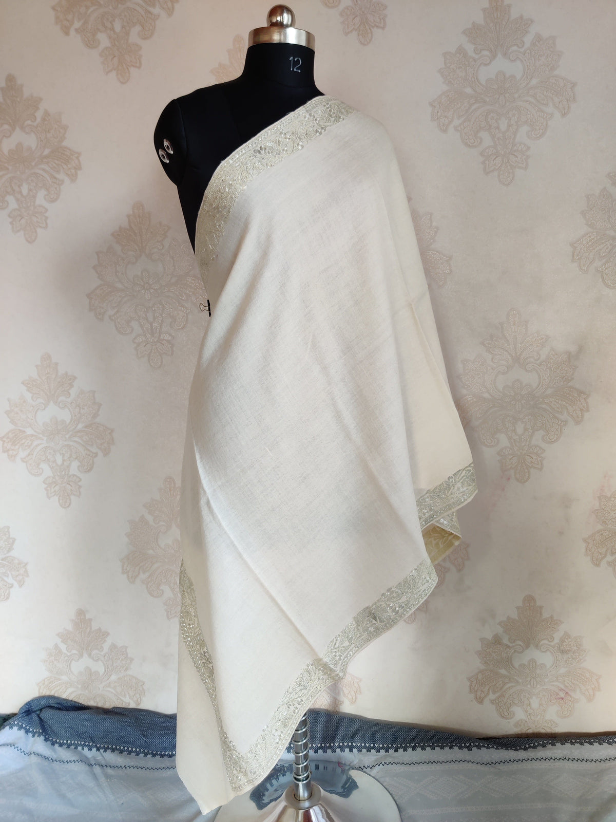 Pure Woolen Kashmiri Embroidery Stole with Tilla Embroidery Kashmiri Stoles KashmKari