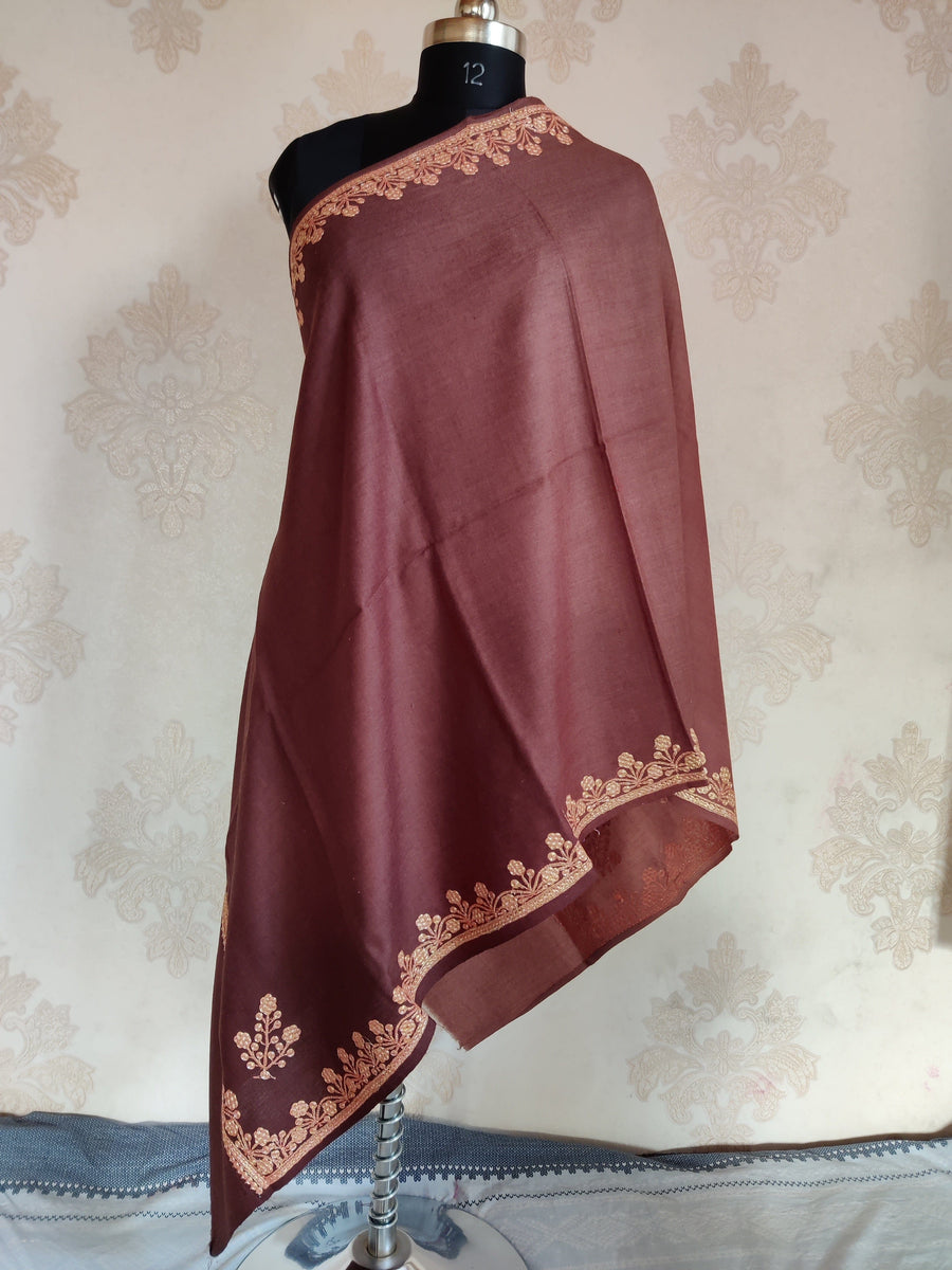 Pure Woolen Kashmiri Embroidery Stole with Tilla Embroidery Kashmiri Stoles KashmKari