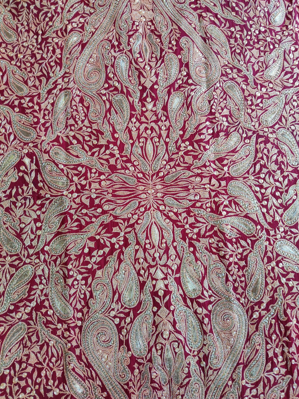 Pure Pashmina Shawl with All Over Tilla Embroidery Dual Color shawl KashmKari