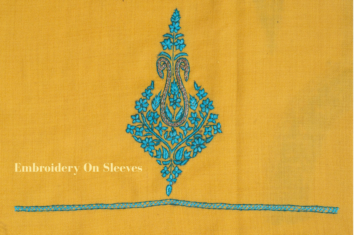Saffron Bloom Sozni Hand Embroidered Suit