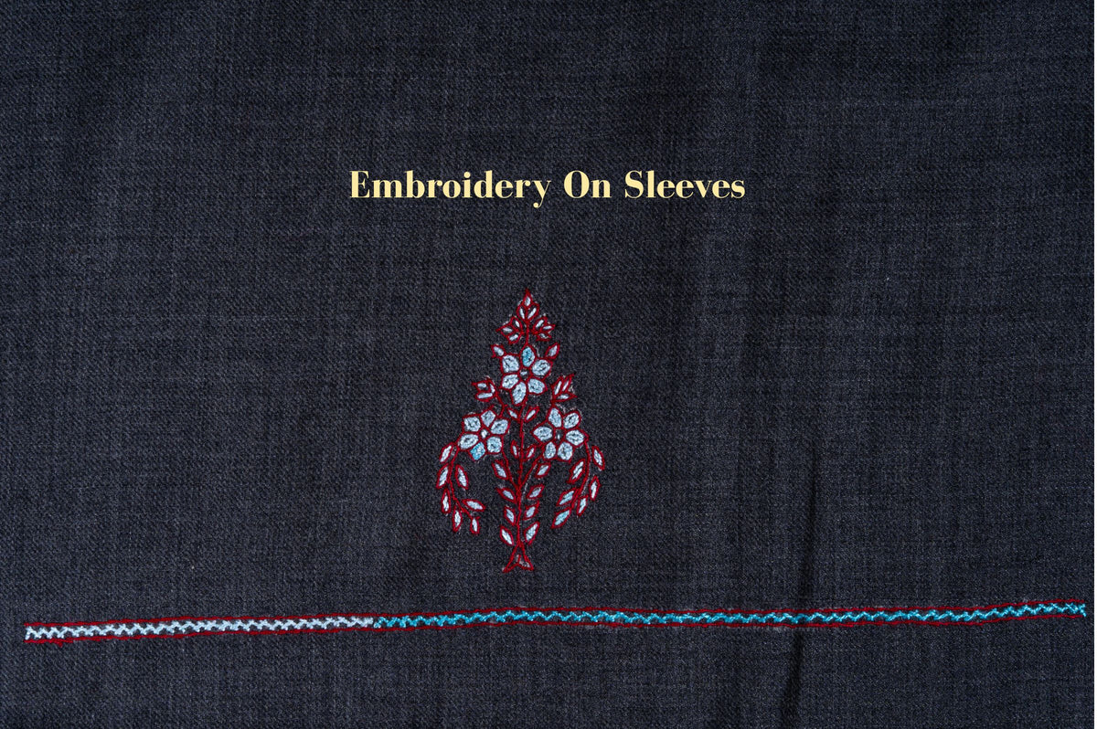 Charcoal Majesty Sozni Hand Embroidered Suit