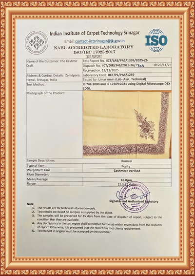 Midnight Veil Rumal — Cashmere Sozni Hand Embroidered