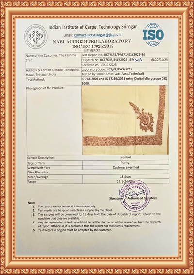 Cocoa Bloom Rumal — Cashmere Sozni Hand Embroidered