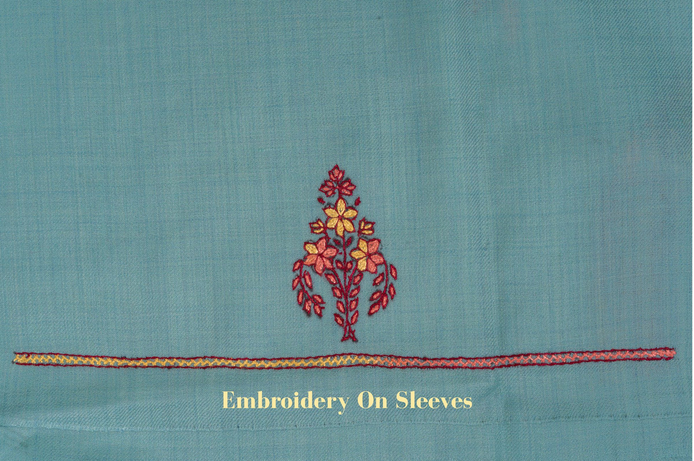 Aqua Serenity Sozni Hand Embroidered Suit