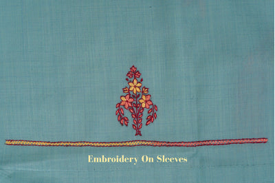 Aqua Serenity Sozni Hand Embroidered Suit