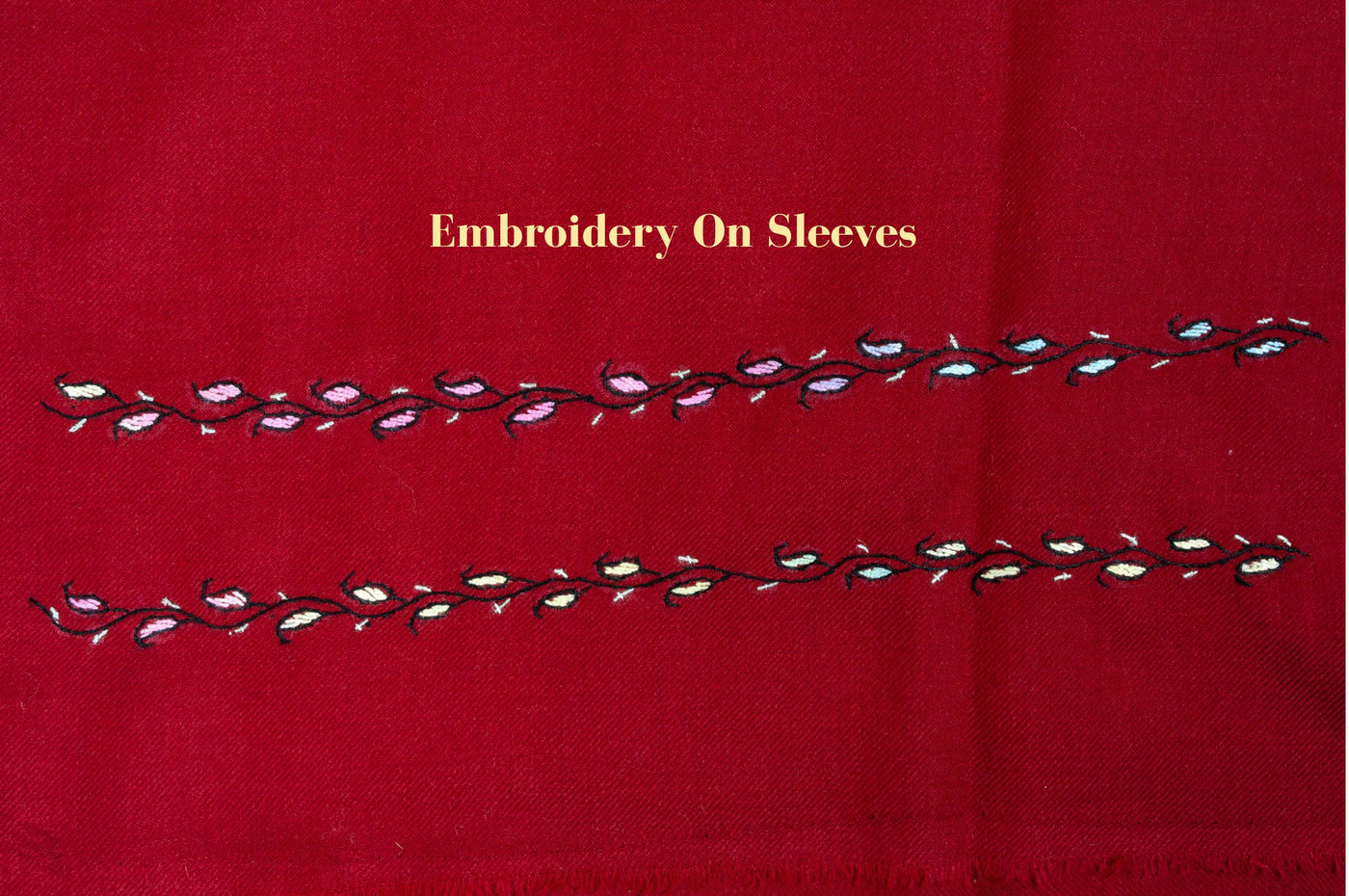 Crimson Bloom Sozni Hand Embroidered Suit