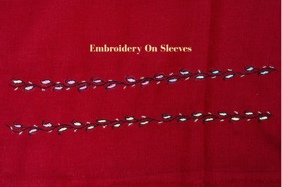 Crimson Bloom Sozni Hand Embroidered Suit