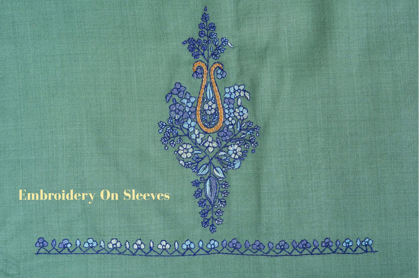 Gul-e-Neel — Sozni Hand Embroidered Kashmiri Suit in Sage Green