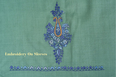 Gul-e-Neel — Sozni Hand Embroidered Kashmiri Suit in Sage Green