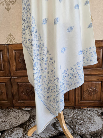 Aab-e-Neel – Floral Sozni Embroidery Shawl