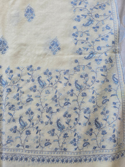 Aab-e-Neel – Floral Sozni Embroidery Shawl