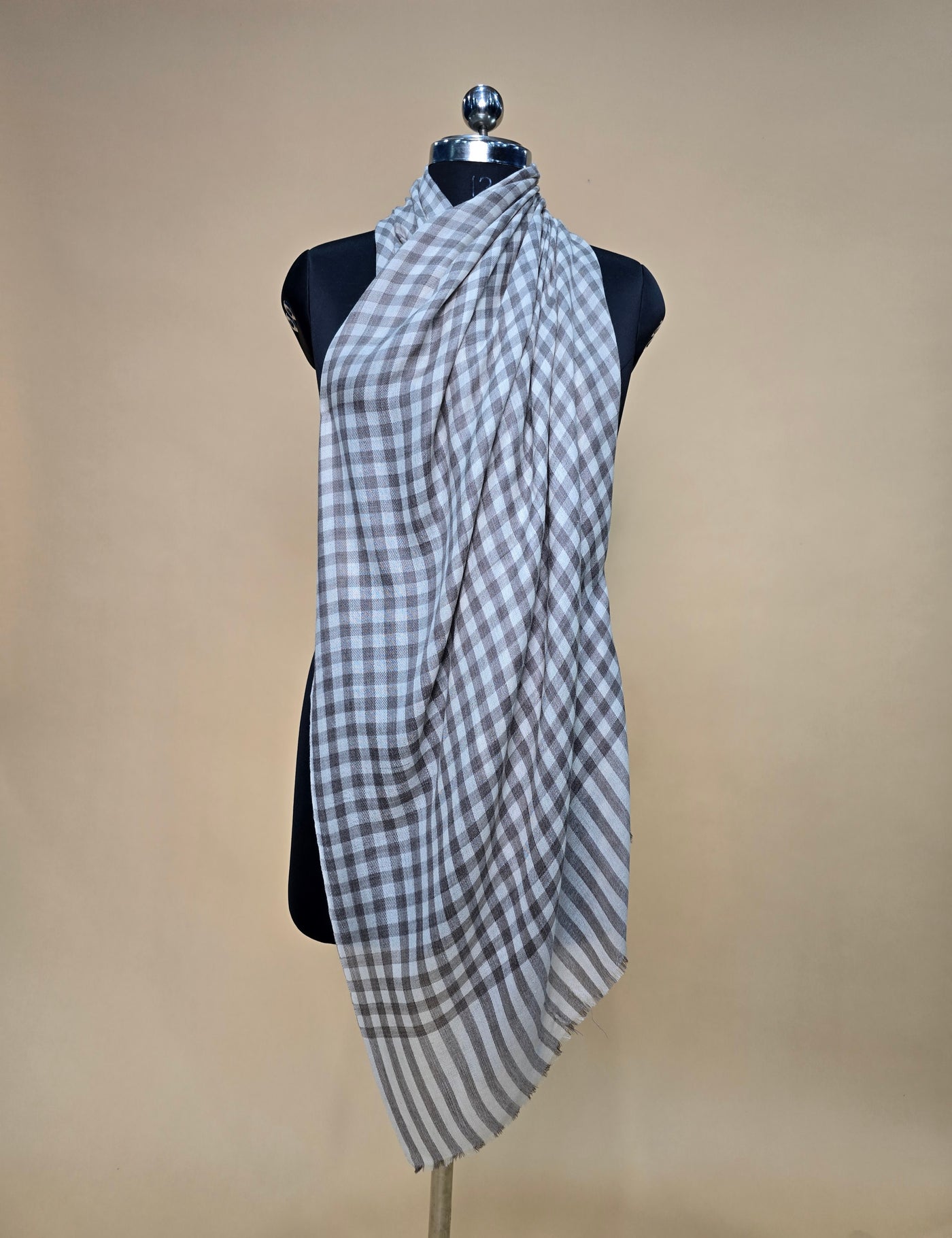 Classic Fine Merino wool Checkered Scarf