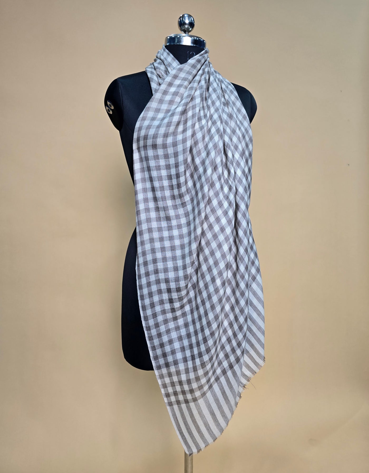 Classic Fine Merino wool Checkered Scarf