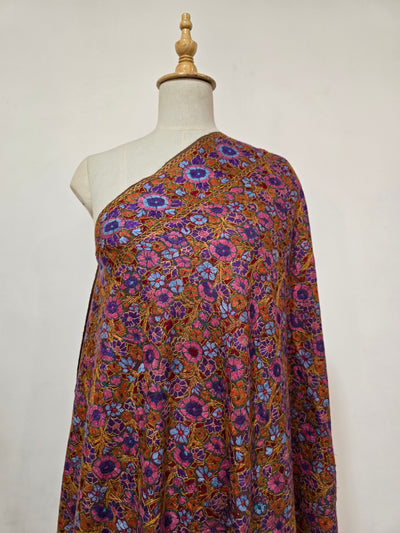 Gul-e-Bahar – Multicolor Sozni Hand-Embroidered Merino Shawl