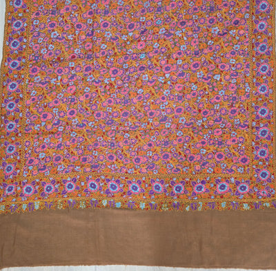 Gul-e-Bahar – Multicolor Sozni Hand-Embroidered Merino Shawl
