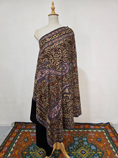 Shahkaar – Hand Embroidered Sozni Paisley Dense Jamawar Shawl