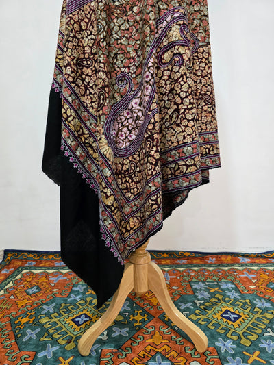 Shahkaar – Hand Embroidered Sozni Paisley Dense Jamawar Shawl