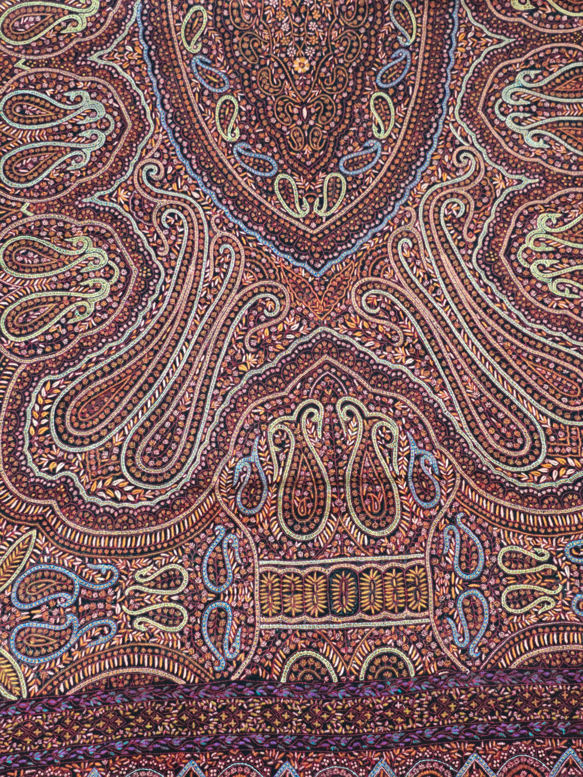 Pure Pashmina 3 Yards Kalamkari Shawl Sozni Hand Embroidered