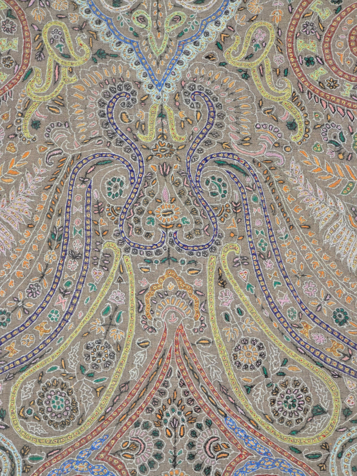 Pure Pashmina 3 Yards Kalamkari Shawl Sozni Hand Embroidered