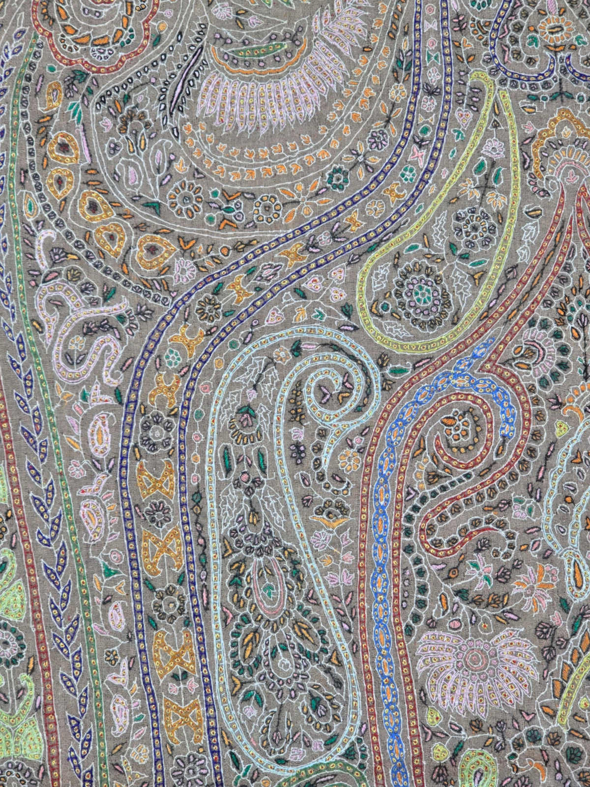 Pure Pashmina 3 Yards Kalamkari Shawl Sozni Hand Embroidered