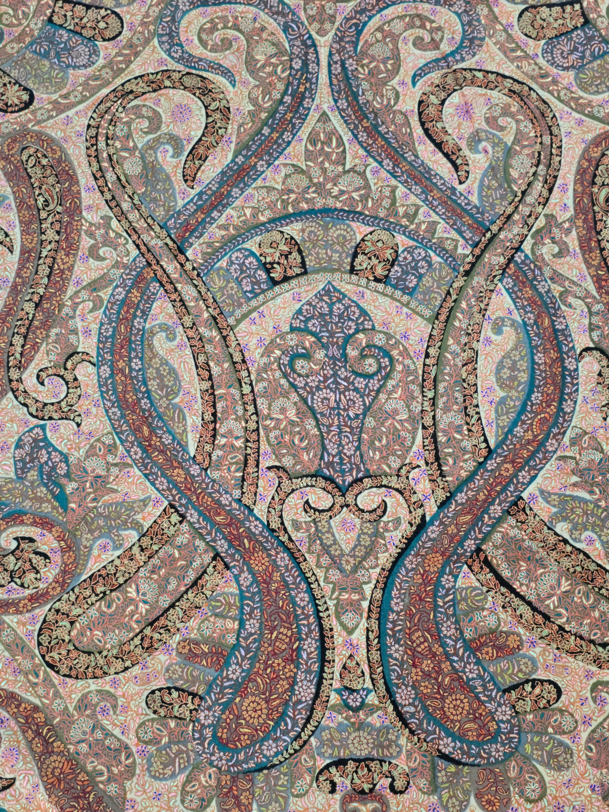 Pure Pashmina 3 Yards Kalamkari Sozni Hand Embroidered