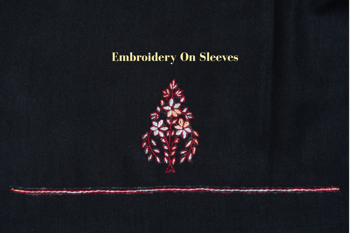 Midnight Blossom Sozni Hand Embroidered Suit