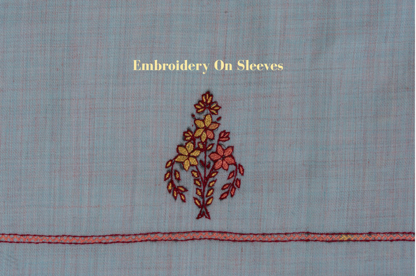 Frosted Sky Sozni Hand Embroidered Suit