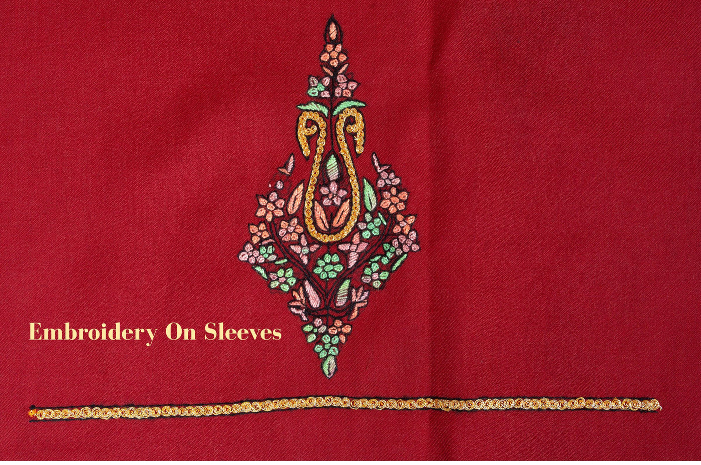 Deep Crimson Sozni Hand Embroidered Suit