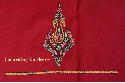 Deep Crimson Sozni Hand Embroidered Suit