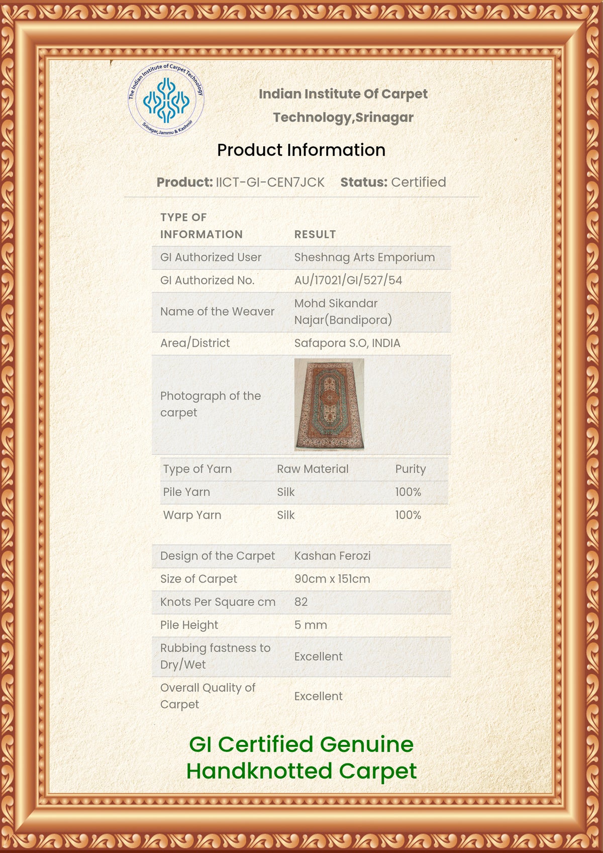 5ft x 3ft Celestial Aqua Medallion: Hand Knotted Mulberry silk on silk Kashmiri Carpet