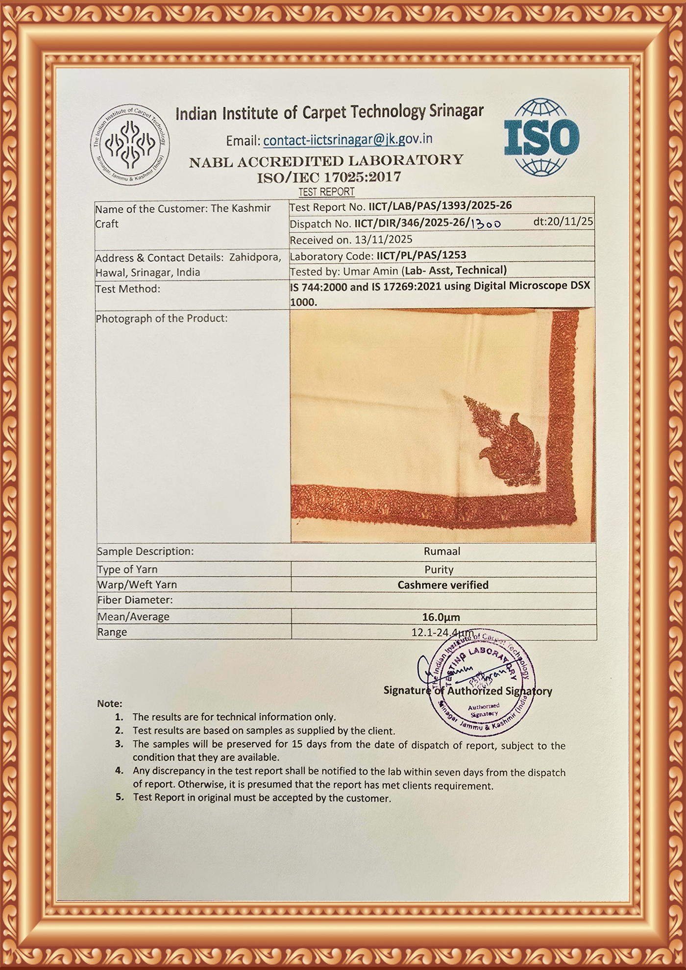 Autumn Flame Rumal — Cashmere Sozni Hand Embroidered