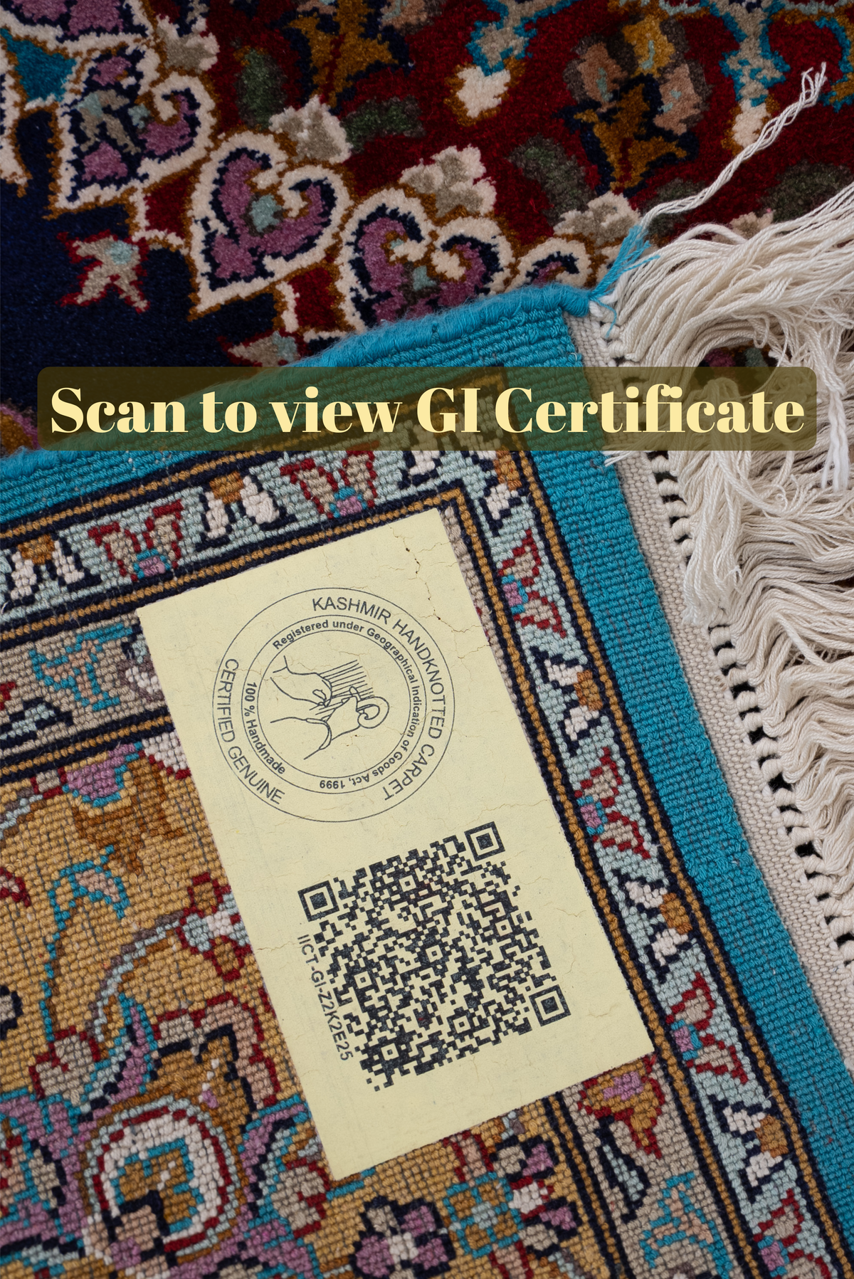 5ft x 3ft Regal Medallion Harmony: Hand Knotted Mulberry silk on silk Kashmiri Carpet