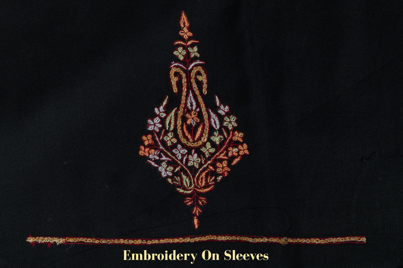 Midnight Black Sozni Hand Embroidered Suit