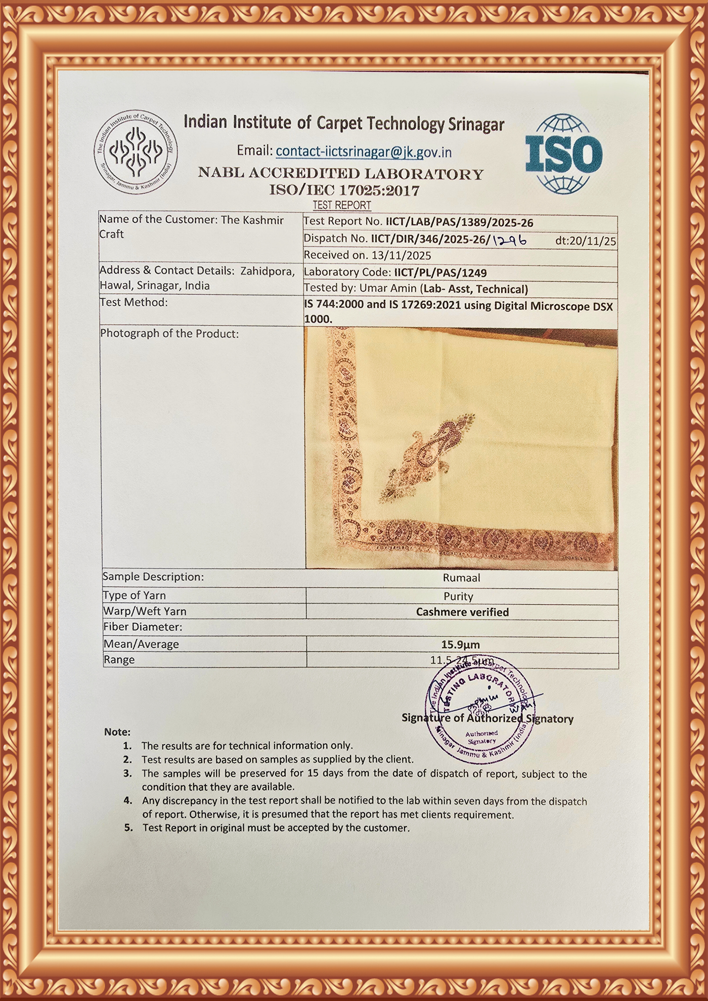 Saffron Mist Rumal — Cashmere Sozni Hand Embroidered