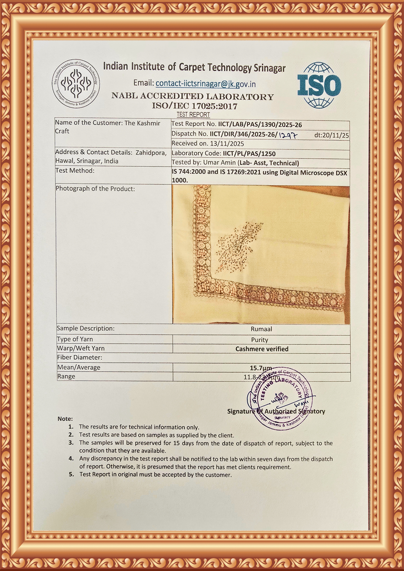 Amber Grove Rumal — Cashmere Sozni Hand Embroidered