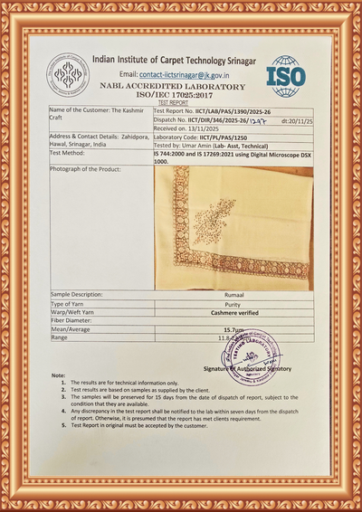 Amber Grove Rumal — Cashmere Sozni Hand Embroidered