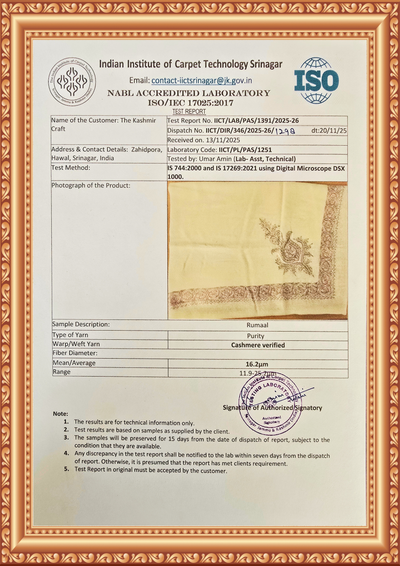 Mocha Lace Rumal — Cashmere Sozni Hand Embroidered