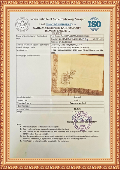 Rosewood Charm Rumal — Cashmere Sozni Hand Embroidered