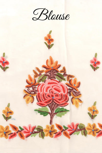 The White Canvas: Hand Aari Embroidered Pure Crepe Saree from Kashmir - KashmKari