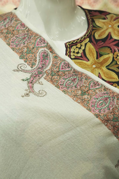 Kashmiri Splendor Hand Embroidered Merino Wool Sozni Shawl