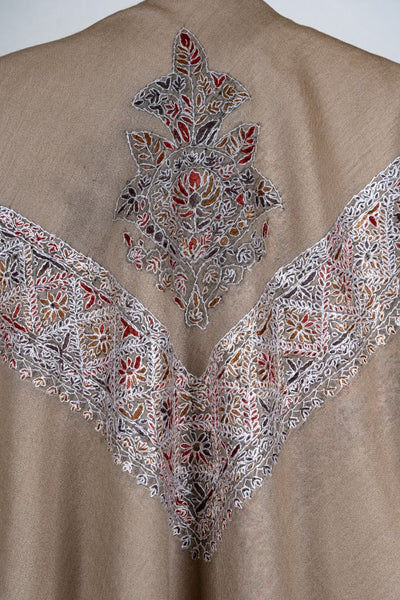 Oasis Taupe Rumal — Sozni Hand Embroidered